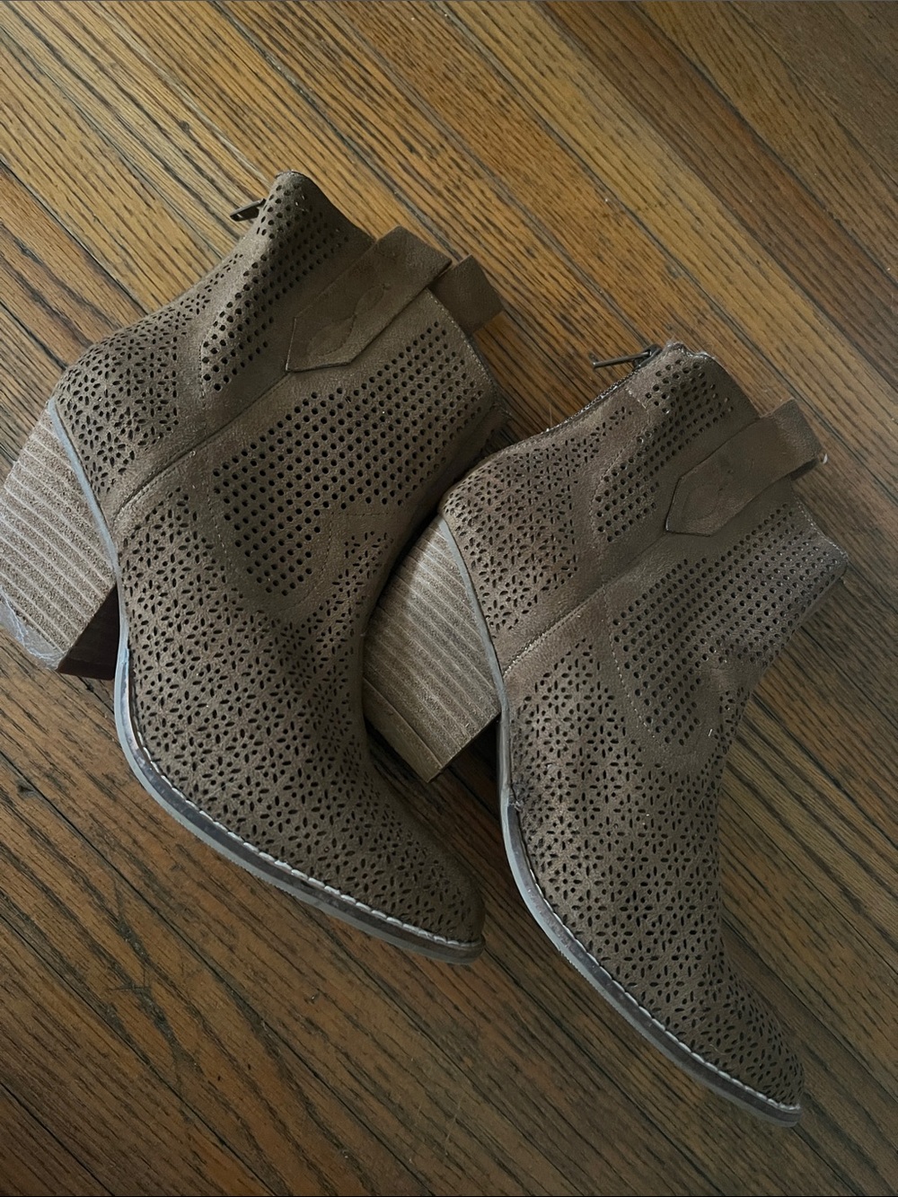 Matisse Perforated Ankle Booties in Brown - Women